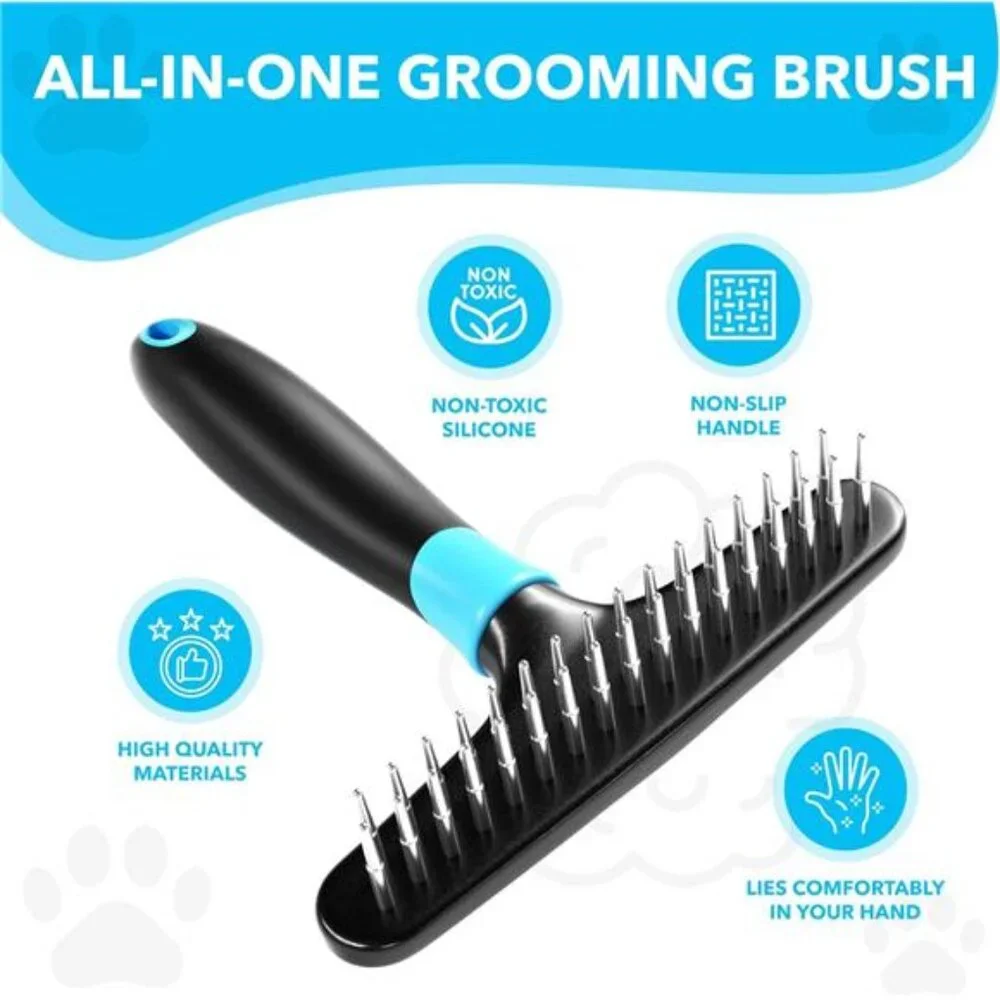 Dog rake deshedding dematting Brush Comb - Undercoat rake for Dogs, Cats, matted